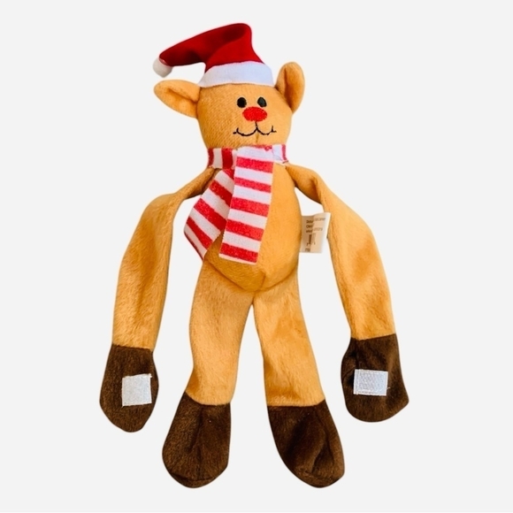 Monkey Santa Claus Hands Feet Wrap Around Suffed Plush Toy Christmas Toy - Picture 4 of 6